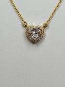 0.70ctw F, VVS1 lab grown diamond with 18" 14k gold pendent