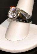 Men's 18 Kt White Gold Plate 5 Ct Lab Simulated Diamond Ring