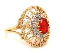Nicely Styled 14K YG and Ruby Ring