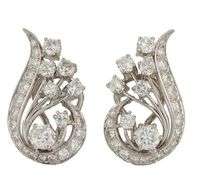2.00ctw Round Diamond Swirl Flower Omega Back Earrings in 18K