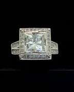 14K White Gold Princess Cut Diamond Ring