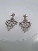 CERTIFIED  18K WHITE GOLD DIAMOND EARRINGS