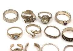 Group lot of Vintage 925 sterling silver rings