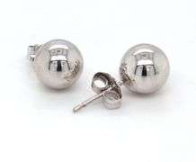 14kt White gold ball stud earrings