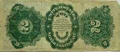 $2 Silver Dollar Certificate 1891 Series.