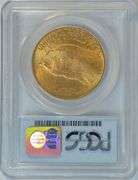 Super Gem BU 1924 St. Gaudens $20 Gold Piece. NGC MS65