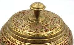 Vintage Indian brass lidded spice jar pot