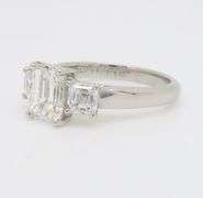 Platinum Martin Flyer Three Stone 2.21CTW Diamond Ring