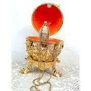 24k Gold Pomegranate Fabergé Egg with Swarovski Crystals