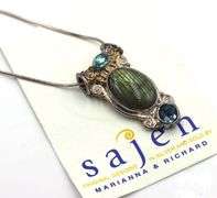 Sajen 925 Sterling Silver Labrodorite Topaz Pendant With Chain Necklace