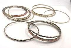925 Sterling Silver Bangle Lot