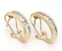 14kt Yellow gold 0.40ctw channel set diamond hoop earrings