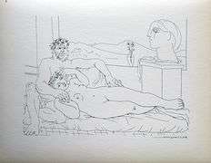 PABLO PICASSO, SCULPTOR AND RECLINING MODEL