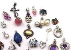 Group lot of Vintage 925 sterling silver pendants