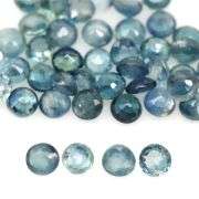 Heated only! 6.62ct blue green Sapphire set