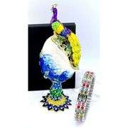 Imperial Peacock with Austrian Crystals & Bracelet Set