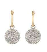 New 0.78ctw Pave Diamond Disc Drop Earrings in 14K