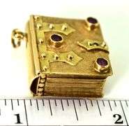 Incredible 18K Yellow Gold & Ruby Book-Like Fob/Locket