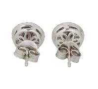 New 0.66ctw Round and Tapered Baguette Diamond Button Stud Earrings in 14K