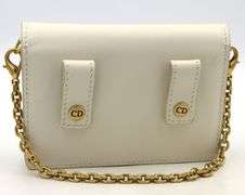 Italian off white leather small wallet belt bag