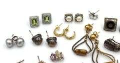 Vintage 925 sterling silver group lot of earrings