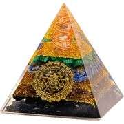 Pyramid with Amethyst, Lapis Lazuli, Malachite & Quartz
