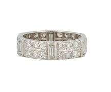 1.35ctw Round and Baguette Diamond Double Row Eternity Band Ring in Platinum