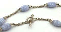 925 Stereling Silver Whitney Kelly Blue Lace Agate Necklace
