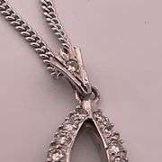 CERTIFIED 14K WHITE GOLD NECKLACE WITH DIAMOND PENDANT