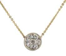 1.25ctw Round Diamond Cluster Circle Pendant Necklace in 14K