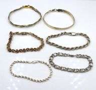 Group lot of 6 vintage 925 sterling silver bracelets