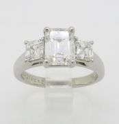Platinum Martin Flyer Three Stone 2.21CTW Diamond Ring