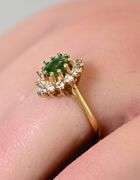 Classic 14K Yellow Gold Emerald and Diamond Ring