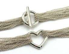 Tiffany & Co multi strand heart toggle necklace