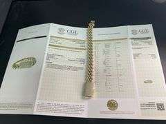 CERTIFIED 10K YELLOW GOLD MIAMI CUBAN DIAMOND LINK BRACELET