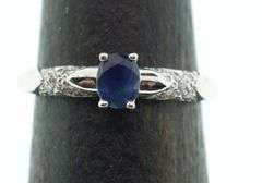 14kt Solid White Gold, Sapphire Cocktail Ring