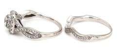 Lovely 14K WG Diamond Halo 2 Piece Set