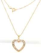 14kt Yellow gold 0.65ctw diamond open heart shaped pendant on chain