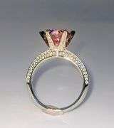 Ladies Sparkling 5 Ct Bright Pink Simulated Lab Diamond  Ring