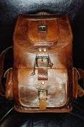 21" Brown Leather Backpack