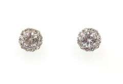Set of 925 sterling silver crystal necklace and earrings