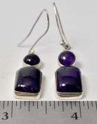 Sterling Silver  Amethyst Gemstone Dangle Earrings