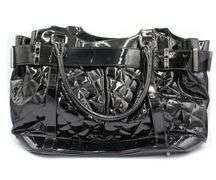 Burberry Beaton Eastmore Landscape Patent Leather Tote Handbag
