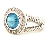 David Yurman Carise blue topaz ring