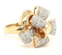 14kt Yellow gold 0.50ctw diamond pave ribbon ring