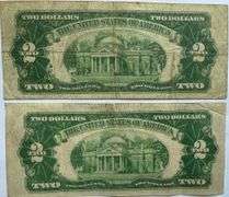 Two 1928 D Red Seal US Notes
