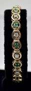 Elegant 14K Yellow Gold Emerald  and Diamond Bracelet