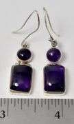 Sterling Silver  Amethyst Gemstone Dangle Earrings