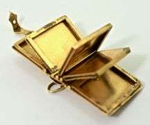 Incredible 18K Yellow Gold & Ruby Book-Like Fob/Locket