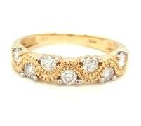 14kt Yellow gold 0.50ctw diamond wave band